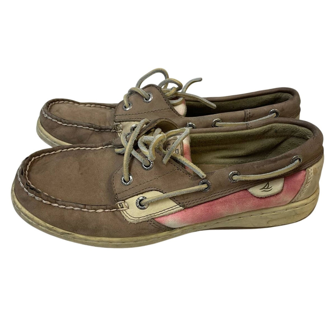 Sperry Top Sider Womens Size 7.5 Leather Side Laced Boat Shoes Slide On Loafers