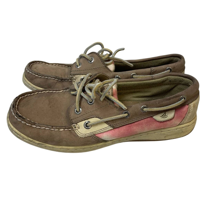 Sperry Top Sider Womens Size 7.5 Leather Side Laced Boat Shoes Slide On Loafers