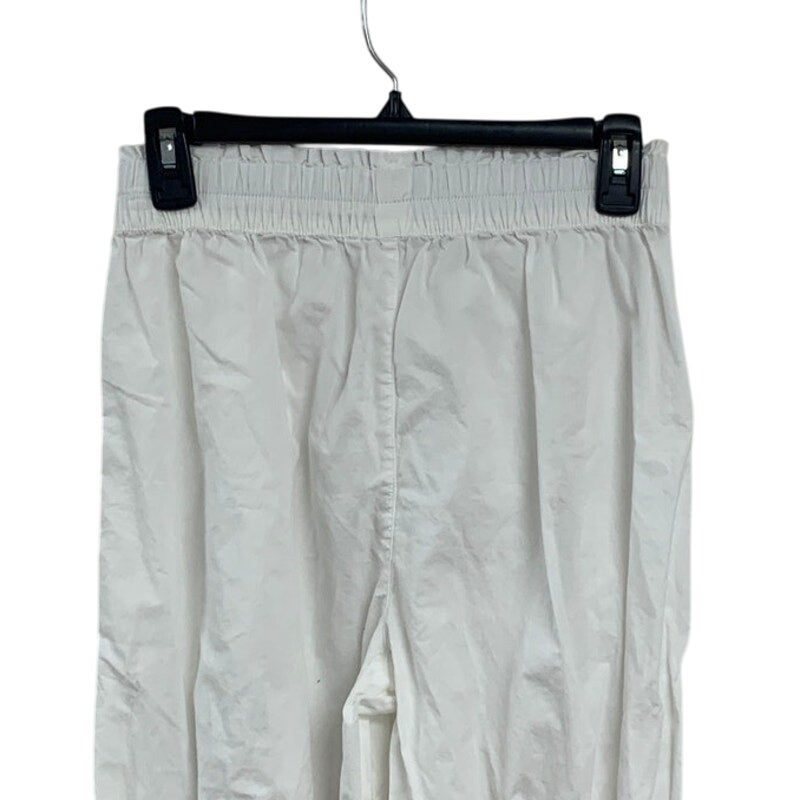 New Aerie Womens Small White Ruffled Elastic Paper Bag Waist Pants w Pockets