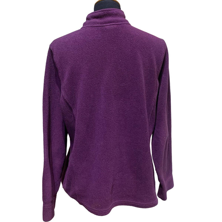 LL Bean Large Long Sleeve Fleece 1/4 Zip Polyester Blend Pullover Sweater