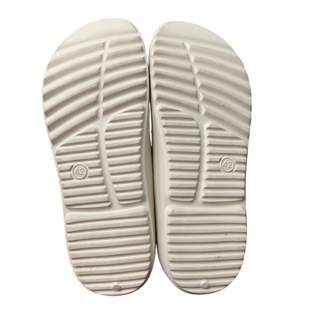 Shevalues Womens Size 11.5 Cream Thong Arch Support Sandal Shoes