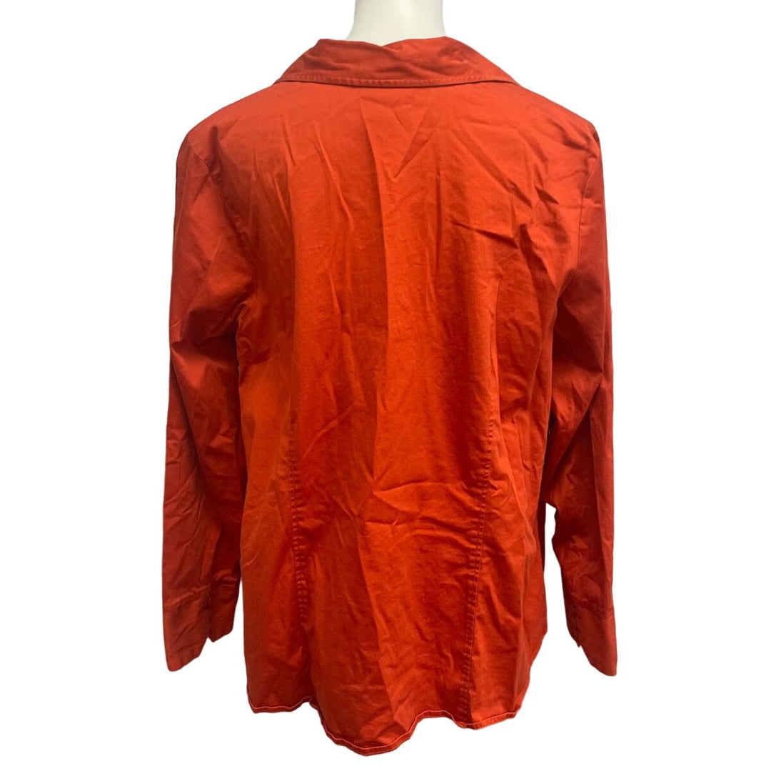 Lane Bryant Womens Plus Size 22/24 Long Sleeve Stretch Cotton Button Up Shirt