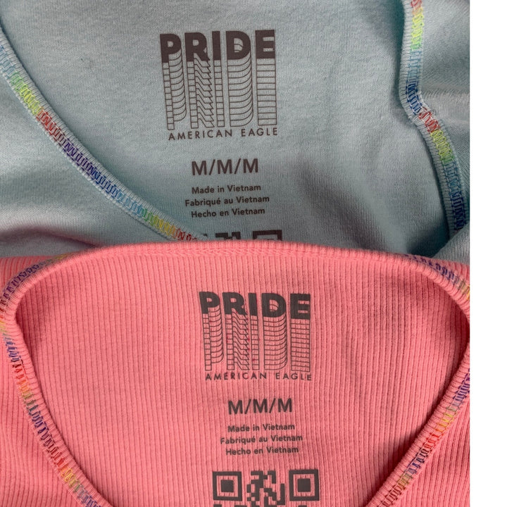 2 New Pride American Eagle Womens Medium Protect Trans Kids T Shirt Tank Tops
