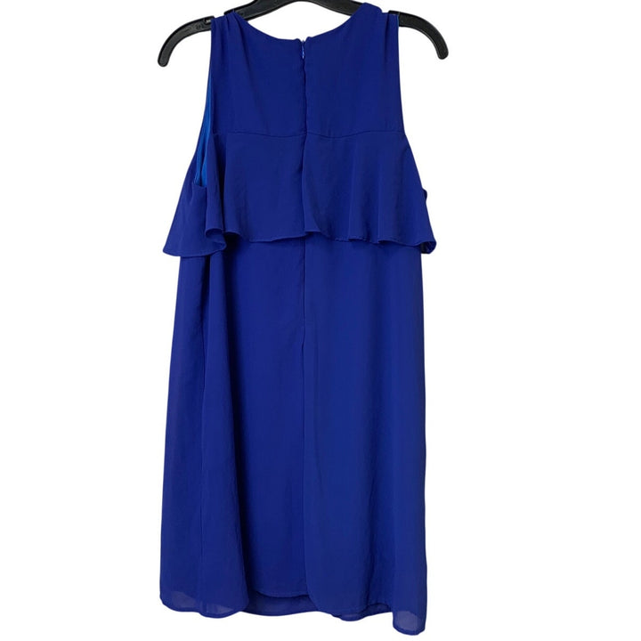 Zouk Womens Medium Royal Blue Sleeveless Back Zip Scoop Neck Sheath Dress