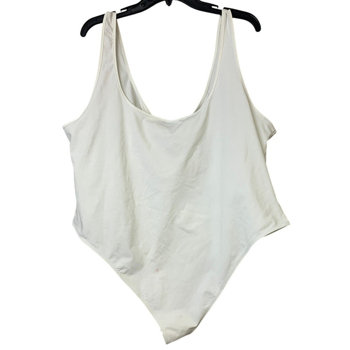 NWT New Shein SXY Womens 4XL White Sleeveless Thin Strap Snap Crotch Bodysuit