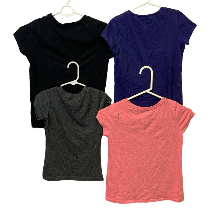 Lot of 4 Girls Medium 7/8 Short Sleeve Summer Tee Shirt Lot Cat &amp; Jack Evy