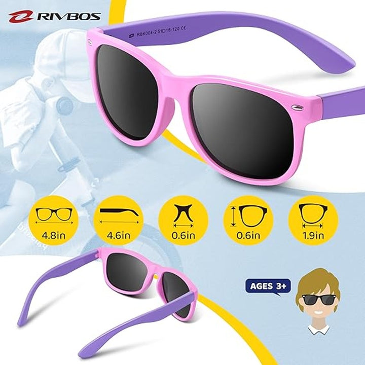 Toddler Kids Polarized UV Protection Flexible Rubber Sunglasses Shades w Strap