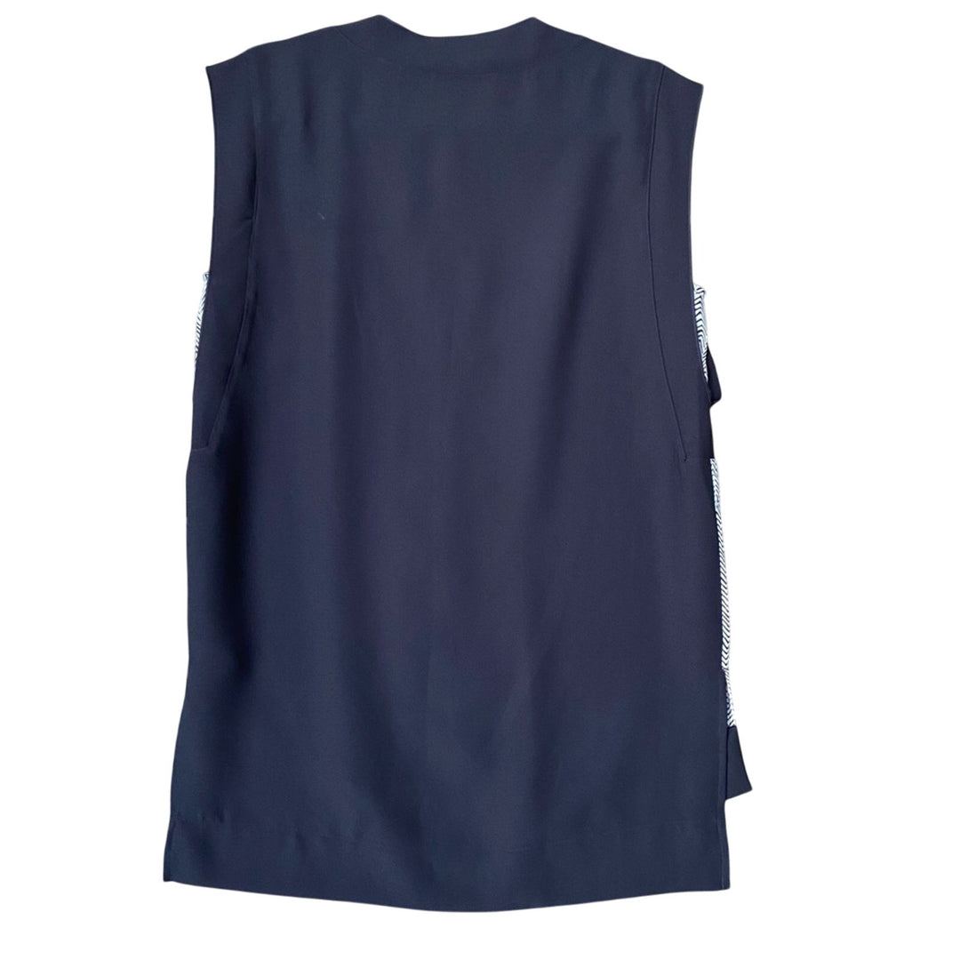 Banana Republic Womens Medium 100% Polyester V Patterned Sleeveless Tunic Blouse