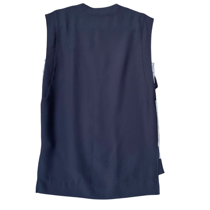 Banana Republic Womens Medium 100% Polyester V Patterned Sleeveless Tunic Blouse