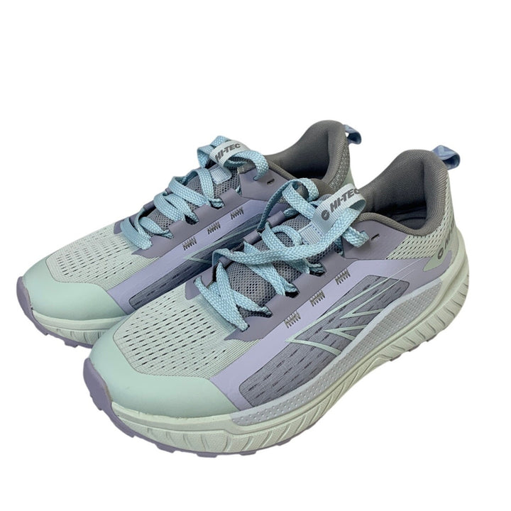 Hi-Tec Women Size 7.5 Purple Gray Mesh Lace Up Cushion Athletic Tennis Shoes