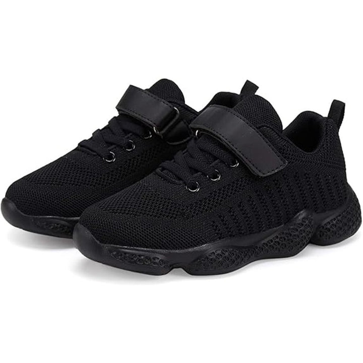 New Santiro Boys Size 11.5 Black Hook Loop Slide On Lightweight Sneaker Shoes