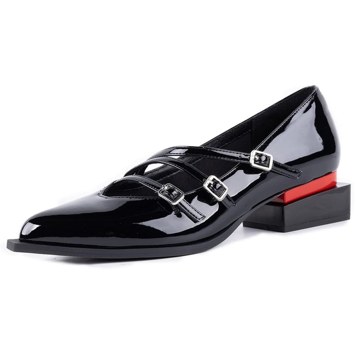 New LingxiaUne Womens Size 8 Black Patent Leather Dress Pointed Toe Loafer Shoes
