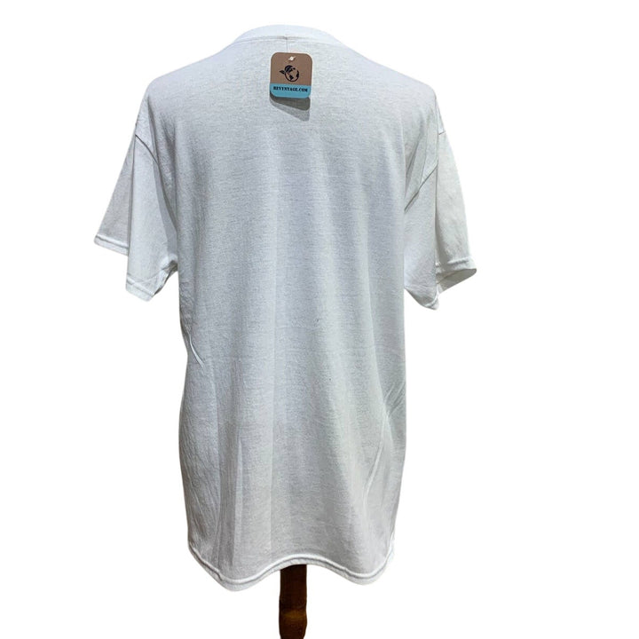 New Hand Printed Womens Medium Dragonfly Short Sleeve Cotton Crew Neck Tee