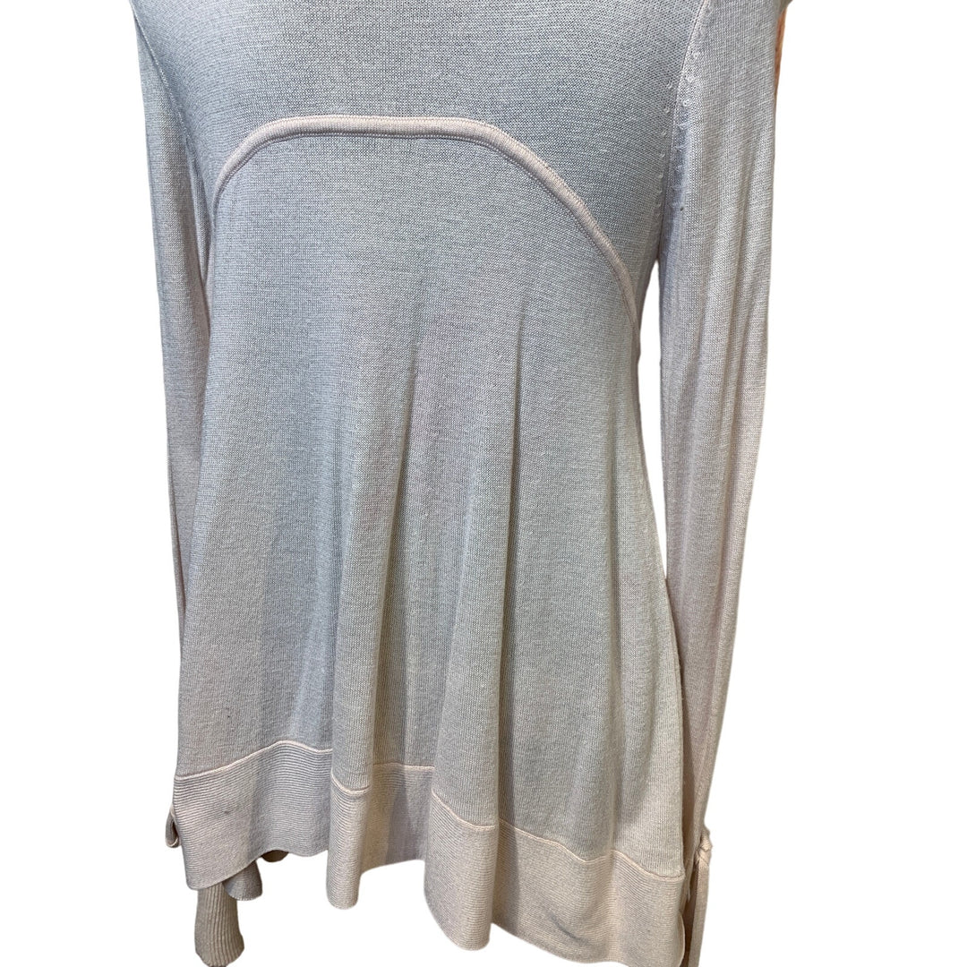 A New Day Medium Very Pale Pink Long Sleeve Open Bow Bell Sleeve Flowy Sweater