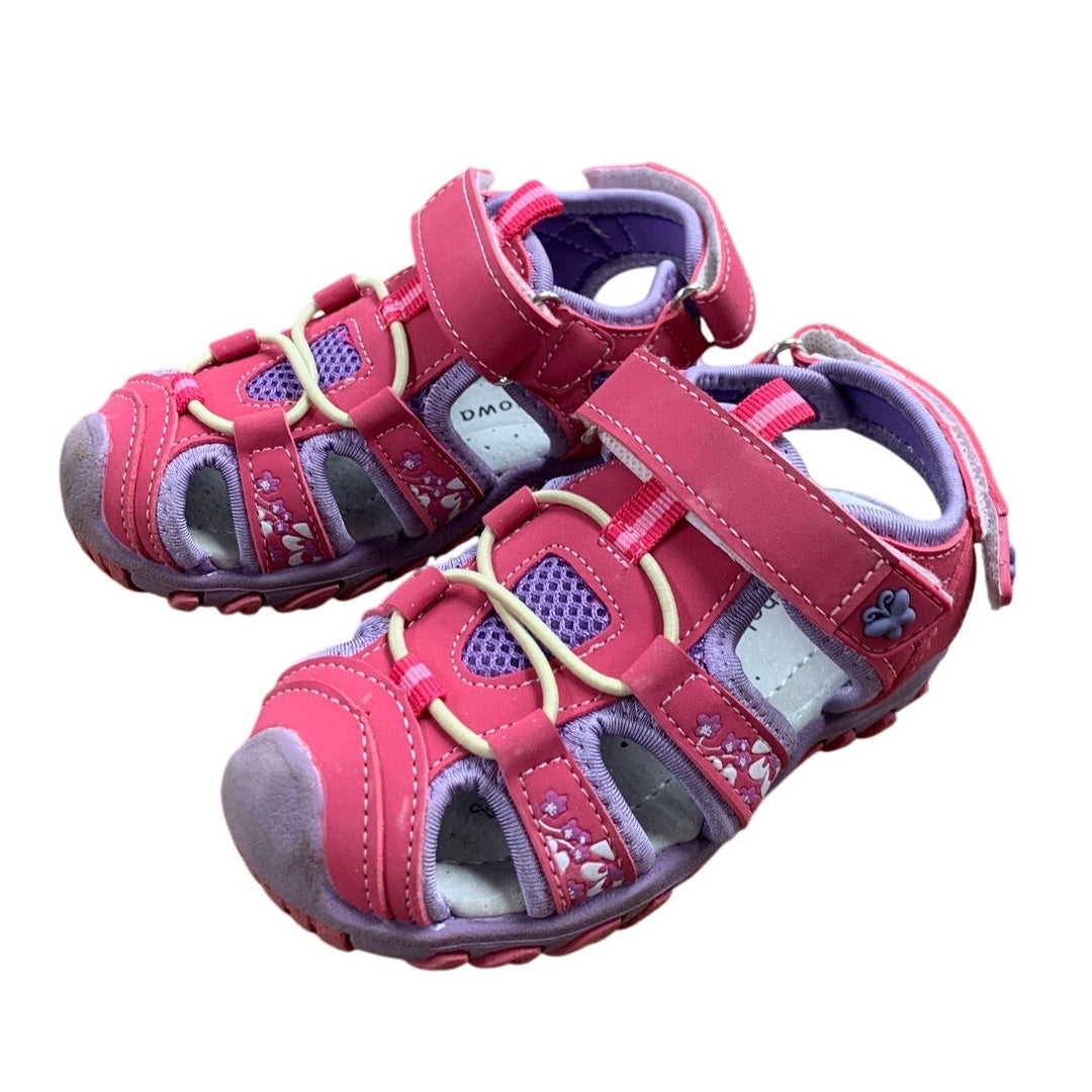 Apakowa Little Girls Size 8 Pink Purple Sandals Floral Closed Toe Summer Shoes
