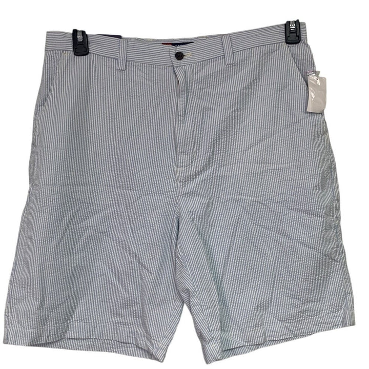 NWT New Chaps Mens Size 36 100% Cotton Seersucker Striped Shorts w Pockets