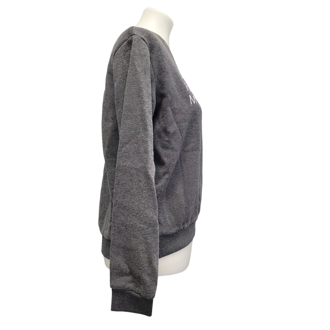 Hand Printed Upcycled Womens Medium Saving the Planet Superpower Sweatshirt