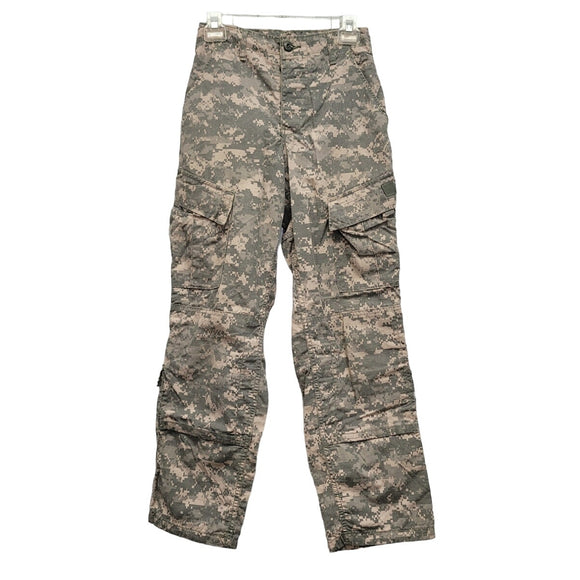 Womens XS Short Camo Drawstring Waist Button Fly Multi Pockets Army Pants