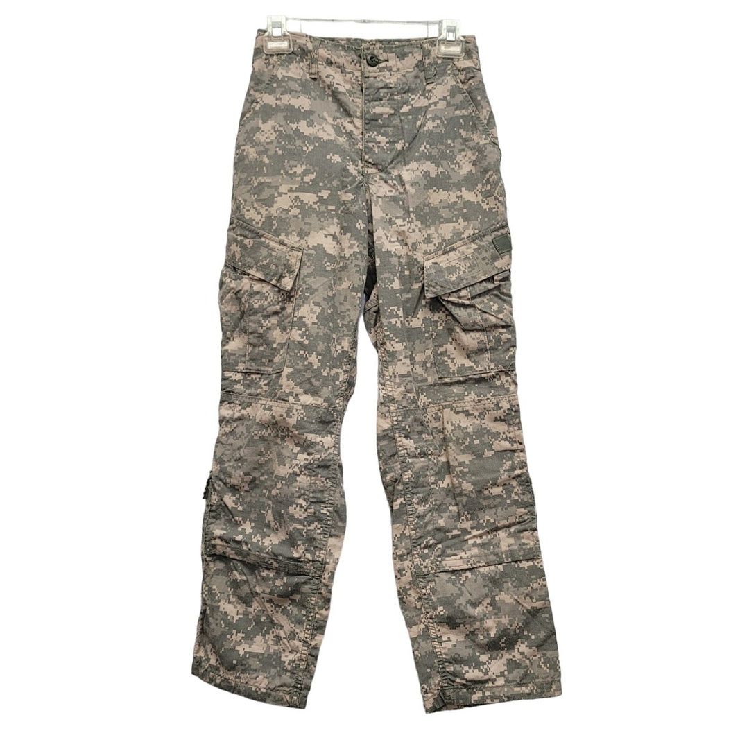 Womens XS Short Camo Drawstring Waist Button Fly Multi Pockets Army Pants