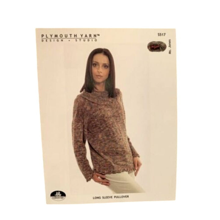 New 2006 Plymouth Yarn Design S517 Long Sleeve Pullover Sweater Knitting Pattern