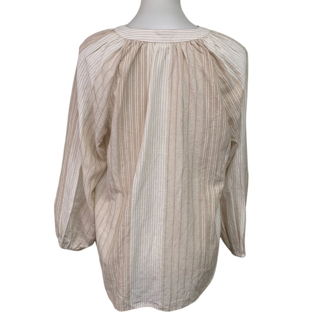 New Aerie Womnens Small Long Sleeve Button Up Patchwork Stripe Shirt