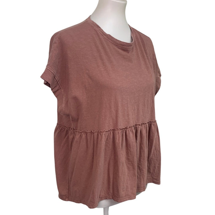 New American Eagle Womens Medium Short Sleeve Crew Neck Back Tie Top