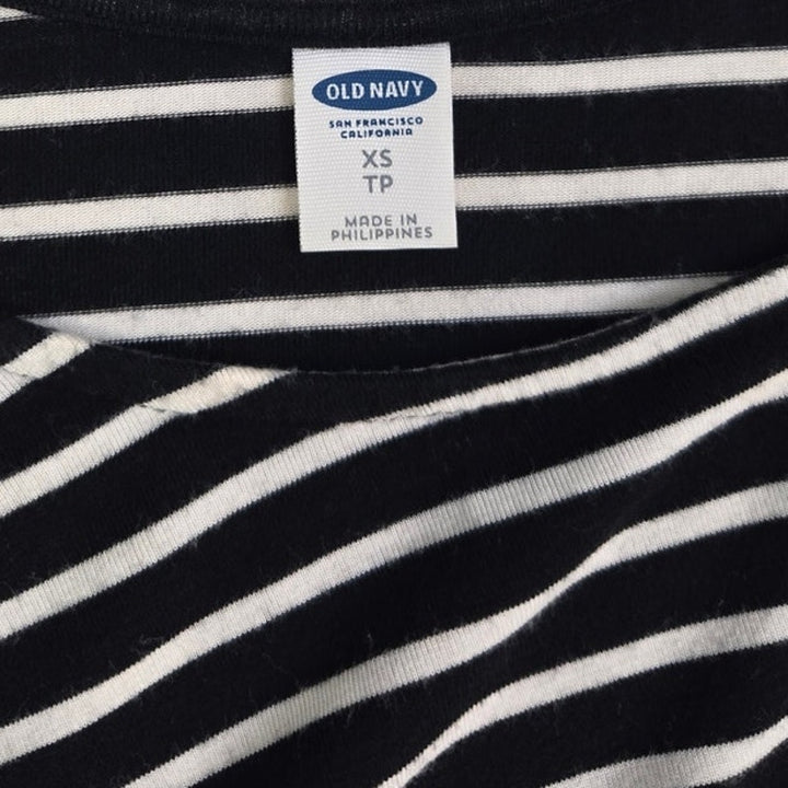 Old Navy Womens XS Long Sleeve Stretchy Rayon Spandex Striped Fit Flare Dress