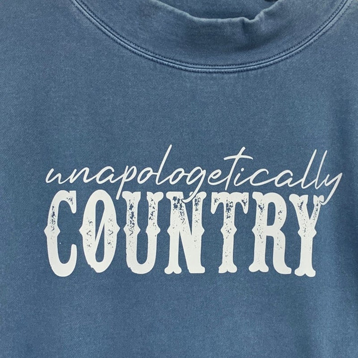 New Handprinted Womens Medium Unapologetically Country Long Sleeve Sweatshirt
