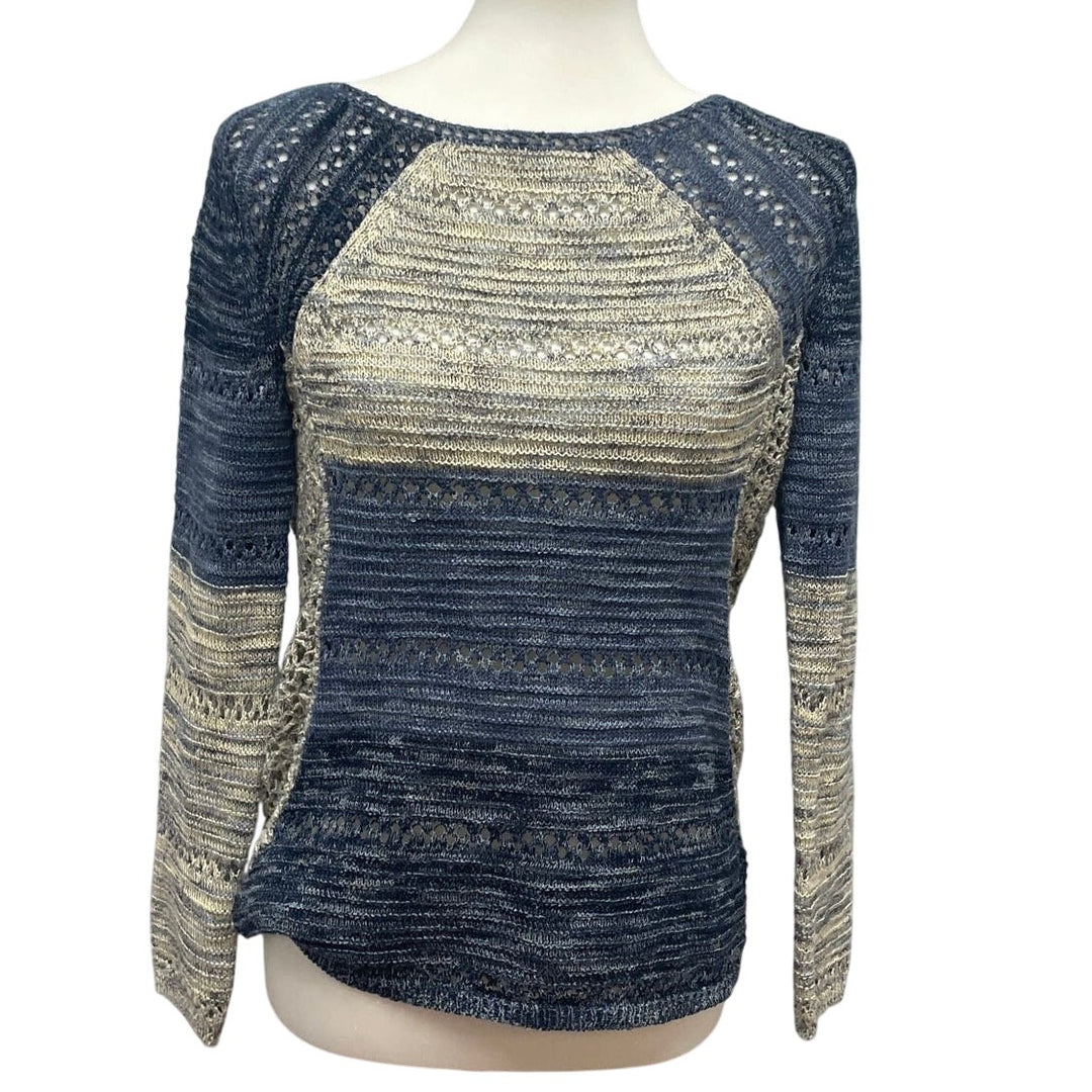 INC Womens Large Long Sleeve Loose Knit Acrylic Blend Crew Neck Pullover Sweater
