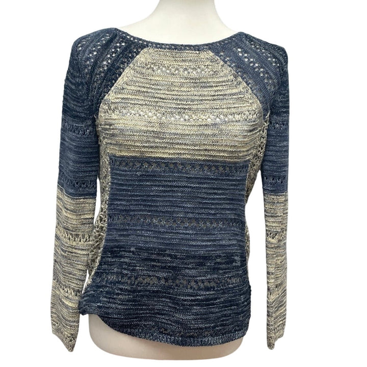 INC Womens Large Long Sleeve Loose Knit Acrylic Blend Crew Neck Pullover Sweater