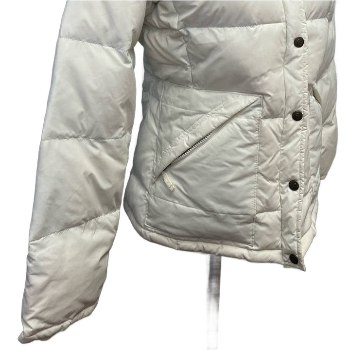 Vintage Polo Jeans Ralph Lauren Womens Small Snap Up Puffer Coat Sunshine Patch