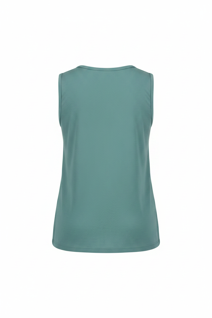 Back of Eddie Bauer Ribbed Tank Top in Dusty Jade Green