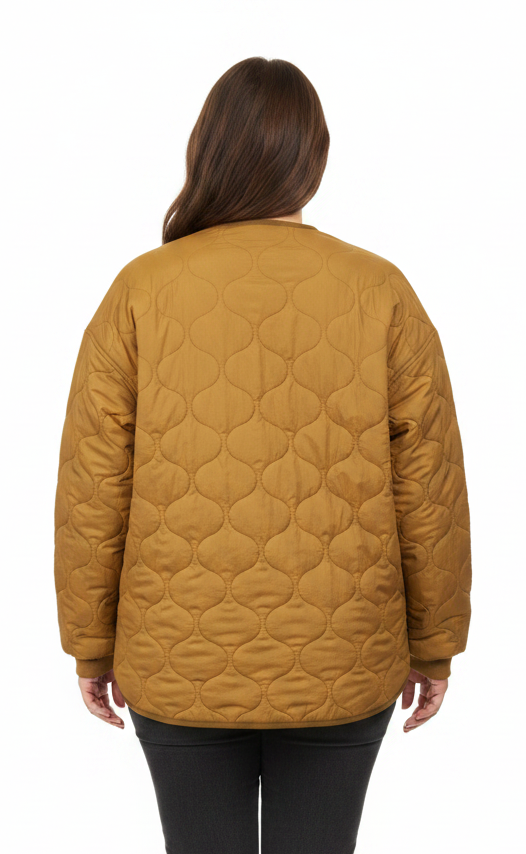 Back view of plus size model wearing the Wren Jacket