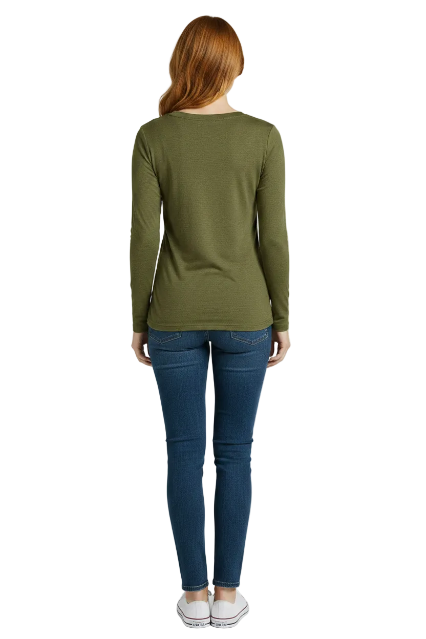 Back View Warm Olive Tee