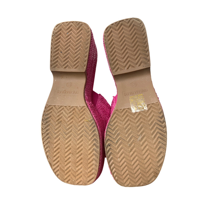 Dream Pairs Womens 8.5 Hot Pink Open Toe 3" Platform Espadrille Sandal Shoes