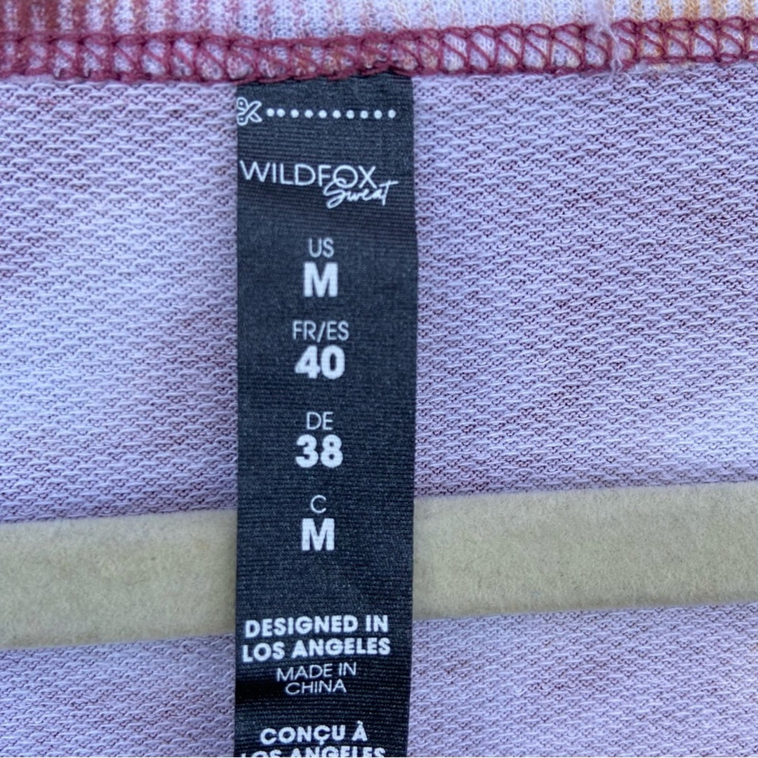 NWT New Wildfox Womens Medium Tie-Dye Cropped Crew Neck Long Sleeve Sweatshirt