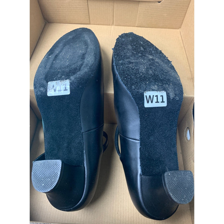 Bokimd Womens Size 11 Black Fur Sole Ballrooom Latin Salsa Shoes 2.5" Heels