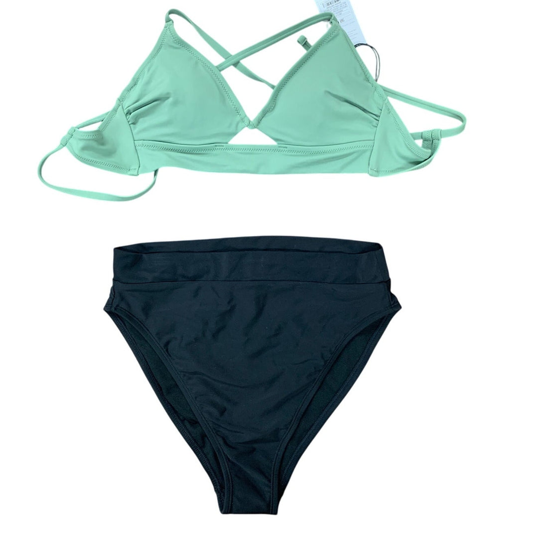 NWT New Shade &amp; Shore Xhilaration Womens 32B Medium High Rise Bikini Top Bottoms