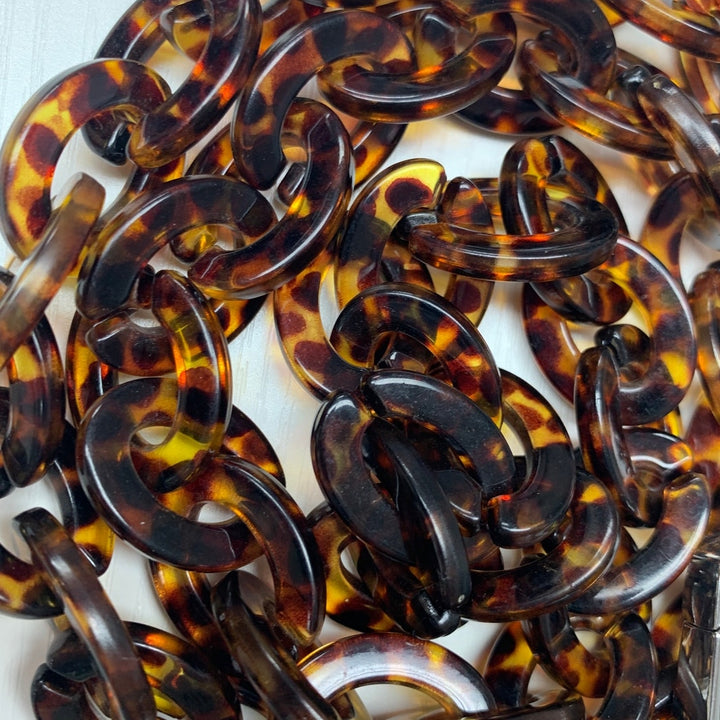 New Wild Fable Medium Plastic Cockleshell Leopard Spot Chain Link Fashion Belt