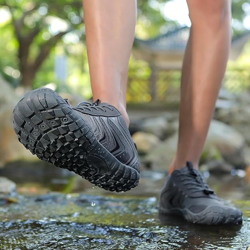 Ubfen Mens Size 13 Gray Elastic Lace Up Non Slip Quick Dry Barefoot Water Shoes