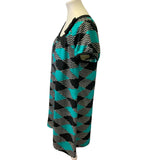 BCBG MaxAzria Womens Large Short Sleeve Lightweight A-Line Diamond Dress