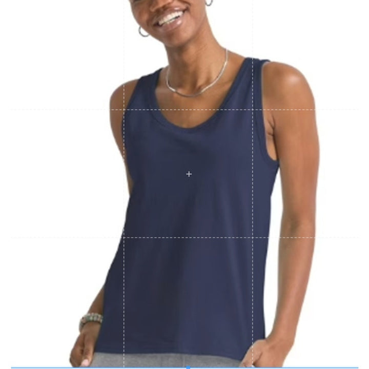 Lot of 4 New Hanes Womens Medium 100% Cotton Blue Navy Black Purple Tank Tops