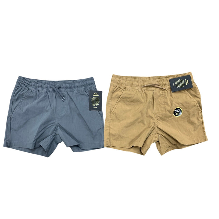 2 New Art Class Boys Medium Gray Brown Drawstring Waist Stretch Cotton Shorts