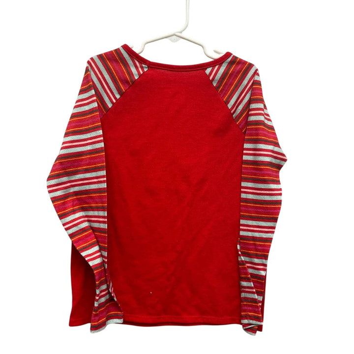 Cat &amp; Jack Child Medium Oh What Fun Long Sleeve Polyester Christmas PJ Tee