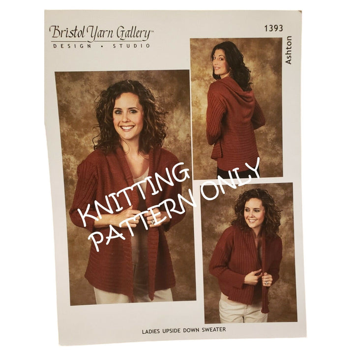 New 2008 Bristol Yarn 1393 Ladies Upside Down Ashton Sweater Knitting Pattern