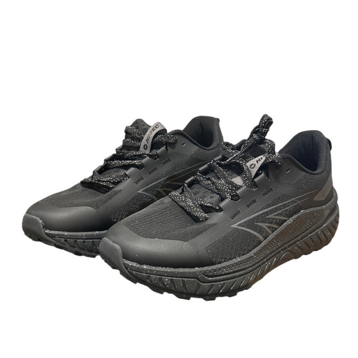 Hi-Tec Mens Size 10 Black Mesh Gray Speckled Lace Up Athletic Tennis Shoes