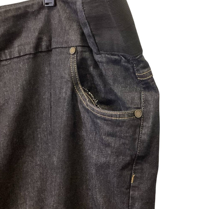 Woman Within Plus Size 32W Stretch Cotton Pull On Elastic Waist Denim Blue Jeans