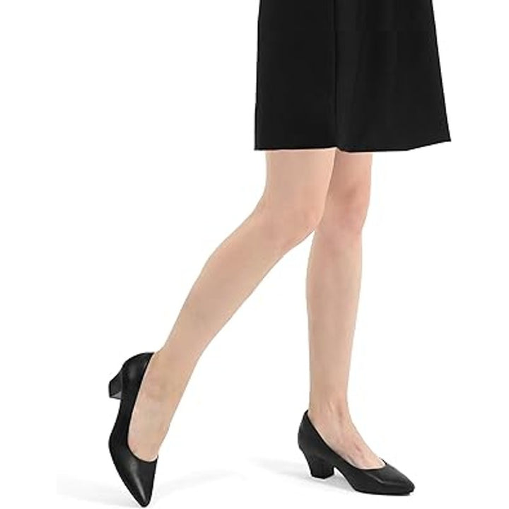 Mysoft Womens Size 10 Black Closed Pointy Toe 2" Heel Slide On Pumps Shoes