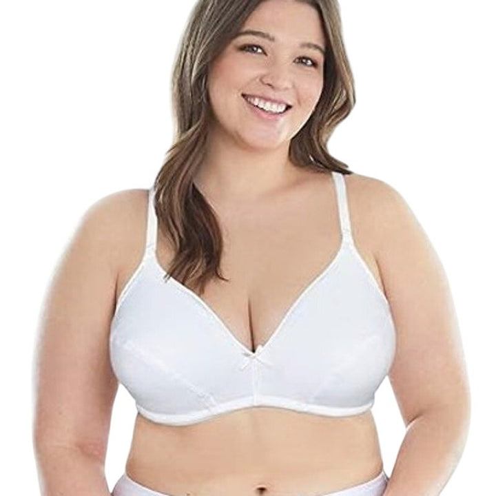 New Bestform Womens 36D 5006255 Cotton Wireless Bra with Lightly Lined Cups