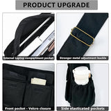 Vodiu Large Black Canvas Messenger Multi Pocket Adjustable Strap Crossbody Bag